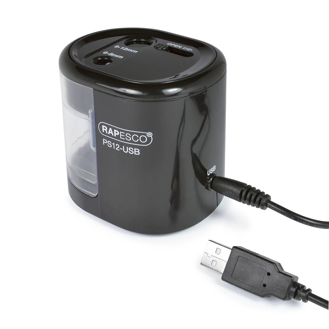 RAPESCO Elektrischer Doppel-Spitzer PS12-USB, schwarz-1