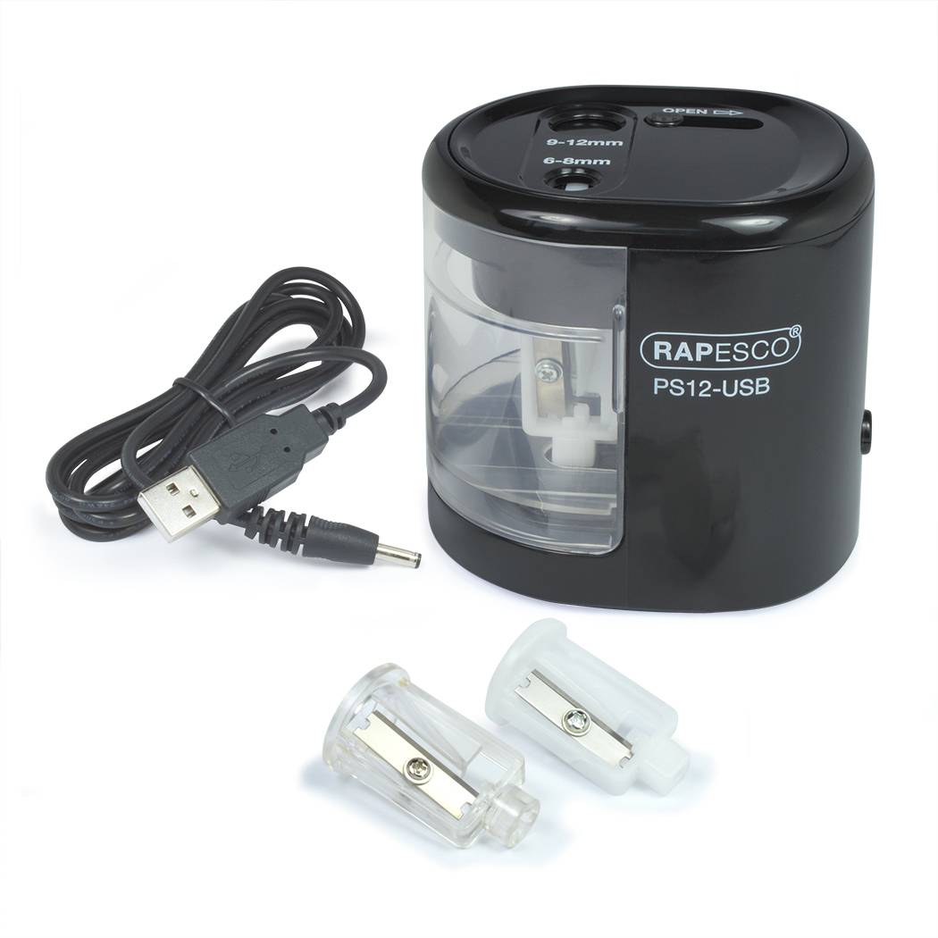 RAPESCO Elektrischer Doppel-Spitzer PS12-USB, schwarz-2
