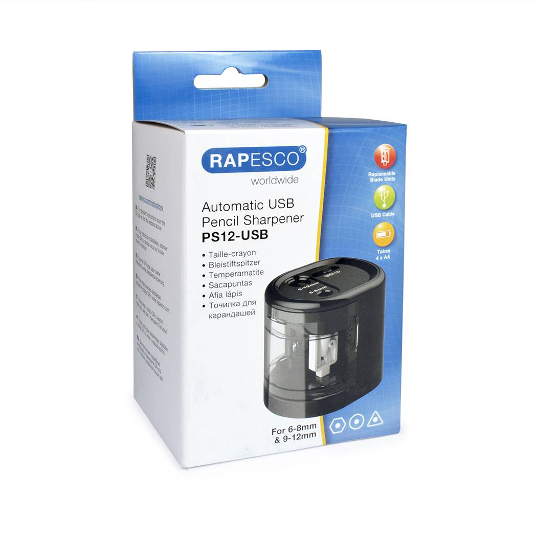 RAPESCO Elektrischer Doppel-Spitzer PS12-USB, schwarz-4