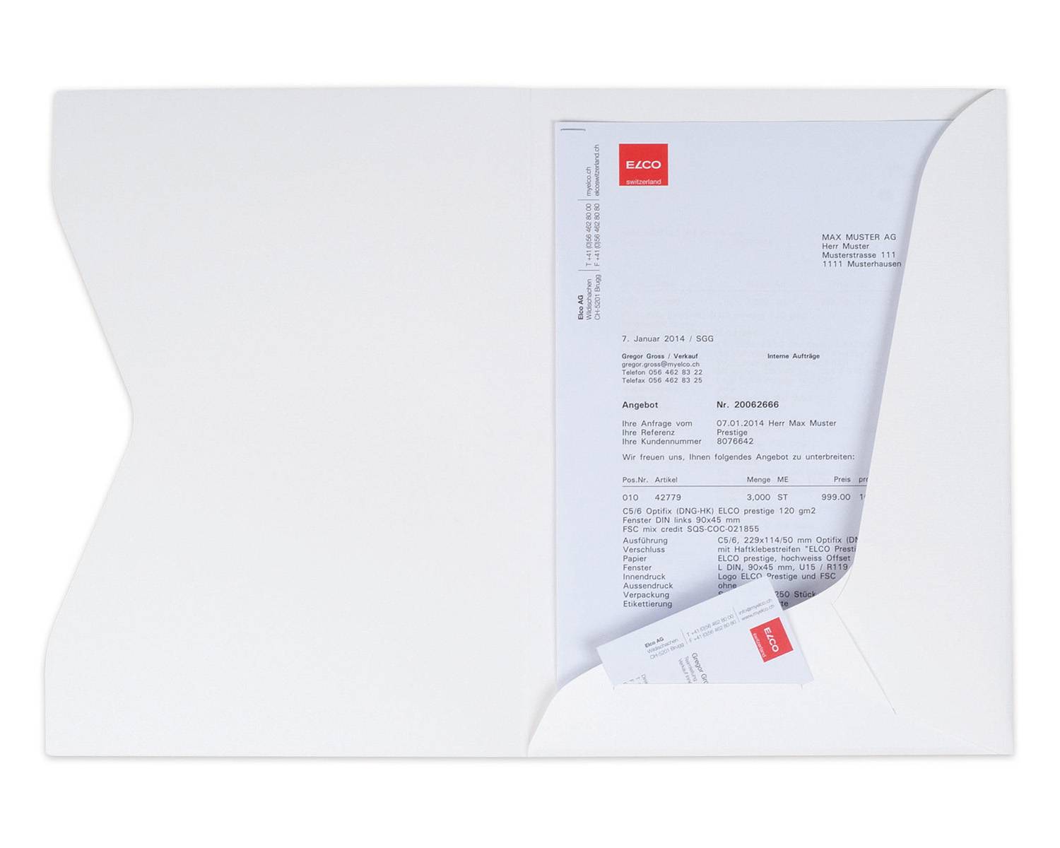 Elco 29450.33, Präsentationsmappe, A4, Weiß, 270 g/m², 10 Stück(e)-2