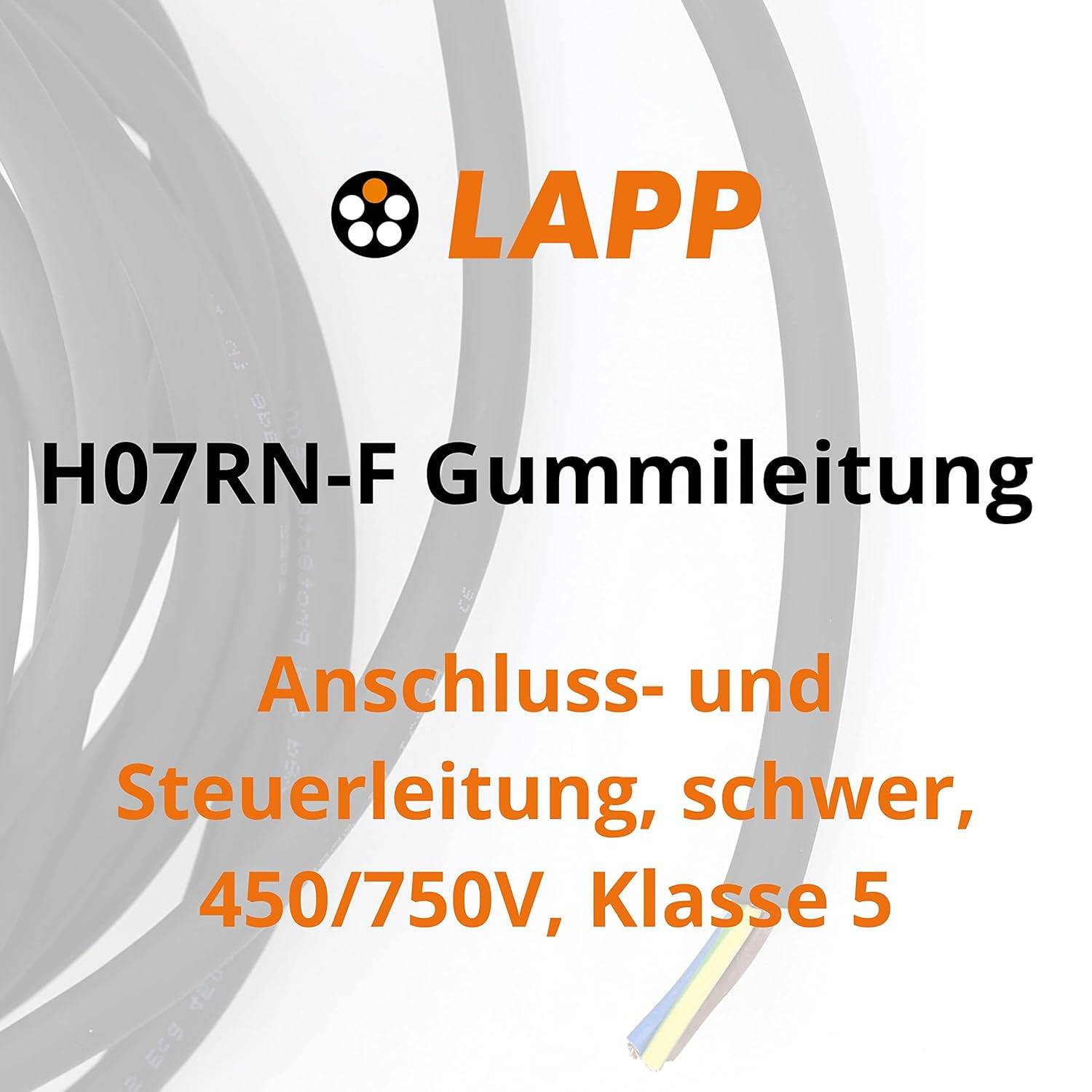 10 Meter Lapp 1600118 H07RN-F 3x2,5 mm² Gummileitung flexibel mit Schutzleiter I UV-resistentes Kabel für Außenbereich I-1