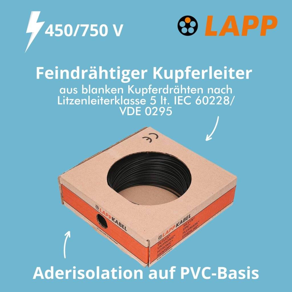 Einzelader LAPP 4520012 - H07V-K 1X2,5 BK-1