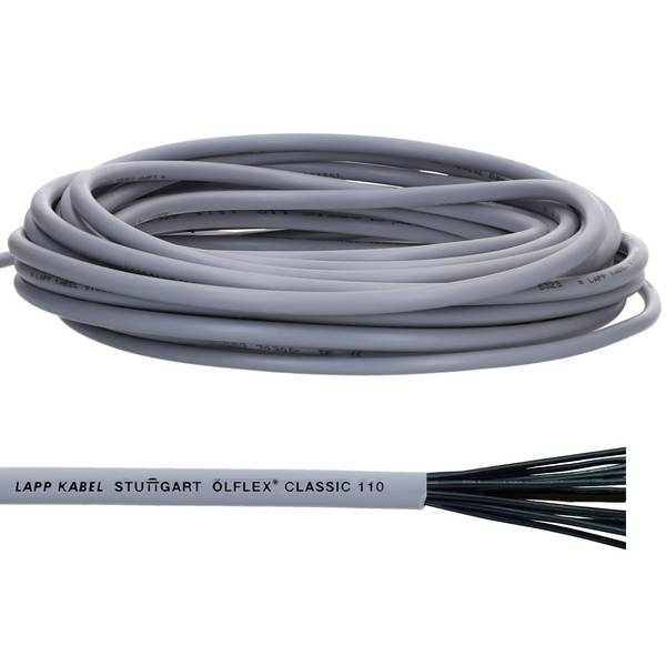10 Meter Lapp 1119403 Ölflex Classic 110 PVC-Mantelleitung 3x2,5 mm² mit grün-gelben Schutzleiter 3G2,5 mm² I Steuerkabe