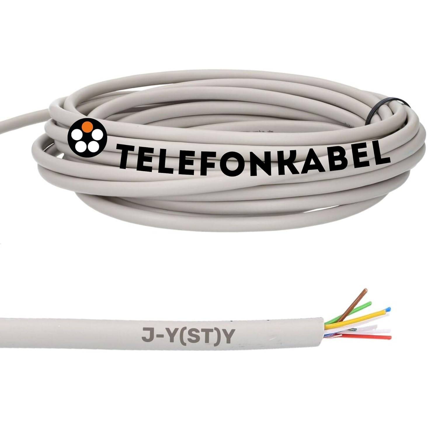 Lapp 10 Meter 1591301 Telefonkabel 2x2x0,6 mm J-Y(ST) Y Telefonleitung 2x2x0,6 geschirmt I Fernmeldeleitung I Klingellei-0