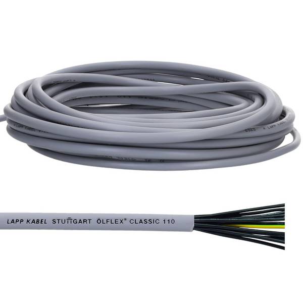 10 Meter Lapp 1119304 Ölflex Classic 110 PVC-Steuerleitung 4x1,5 mm² mit grün-gelben Schutzleiter 4G1,5 mm² I Steuerkabe