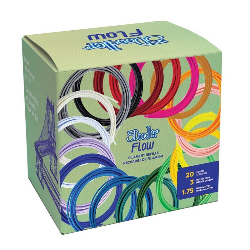 3Doodler Filament FLOW 20 PLA 20 Farben Nachfüllpack Drucker & Scanner 3D Druck-1