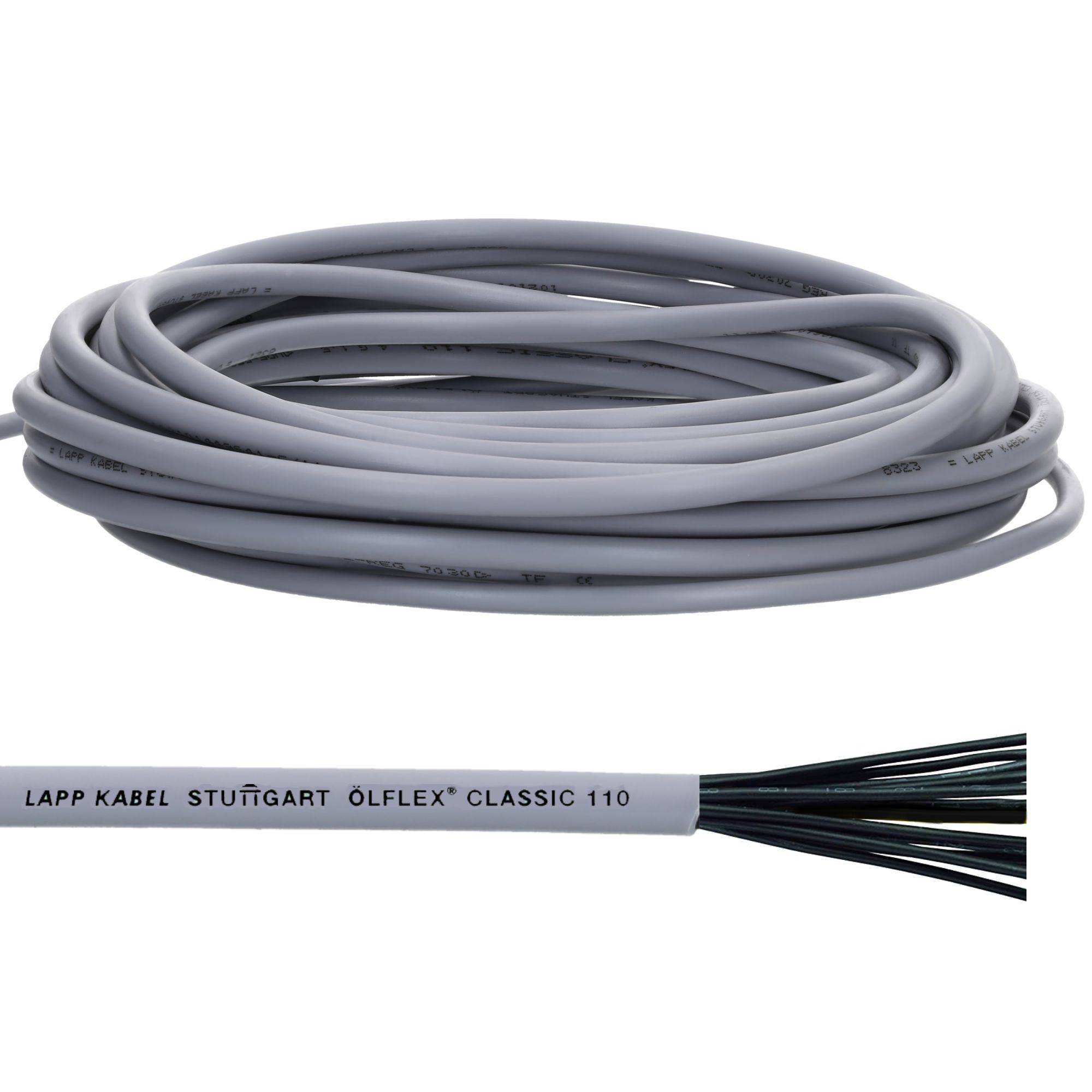 10 Meter Lapp 1119312 Ölflex Classic 110 PVC-Steuerleitung 12x1,5 mm² mit grün-gelben Schutzleiter 12G1,5 mm² I Steuerka-0
