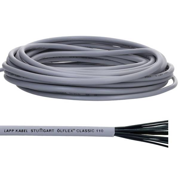 10 Meter Lapp 1119804 Ölflex Classic 110 PVC-Steuerleitung 4x0,75 mm² ohne grün-gelben Schutzleiter I Steuerkabel 4 adri