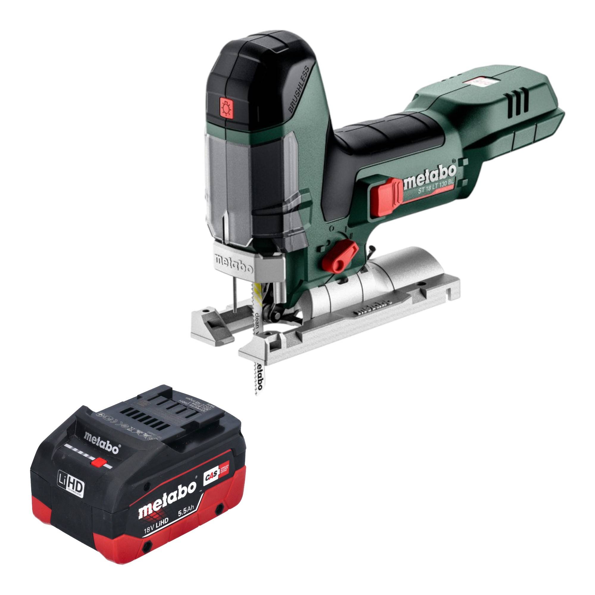 Metabo ST 18 LT 130 BL Akku Stichsäge 18 V 130 mm Brushless + 1x LiHD Akku 5,5 Ah - ohne Ladegerät-0