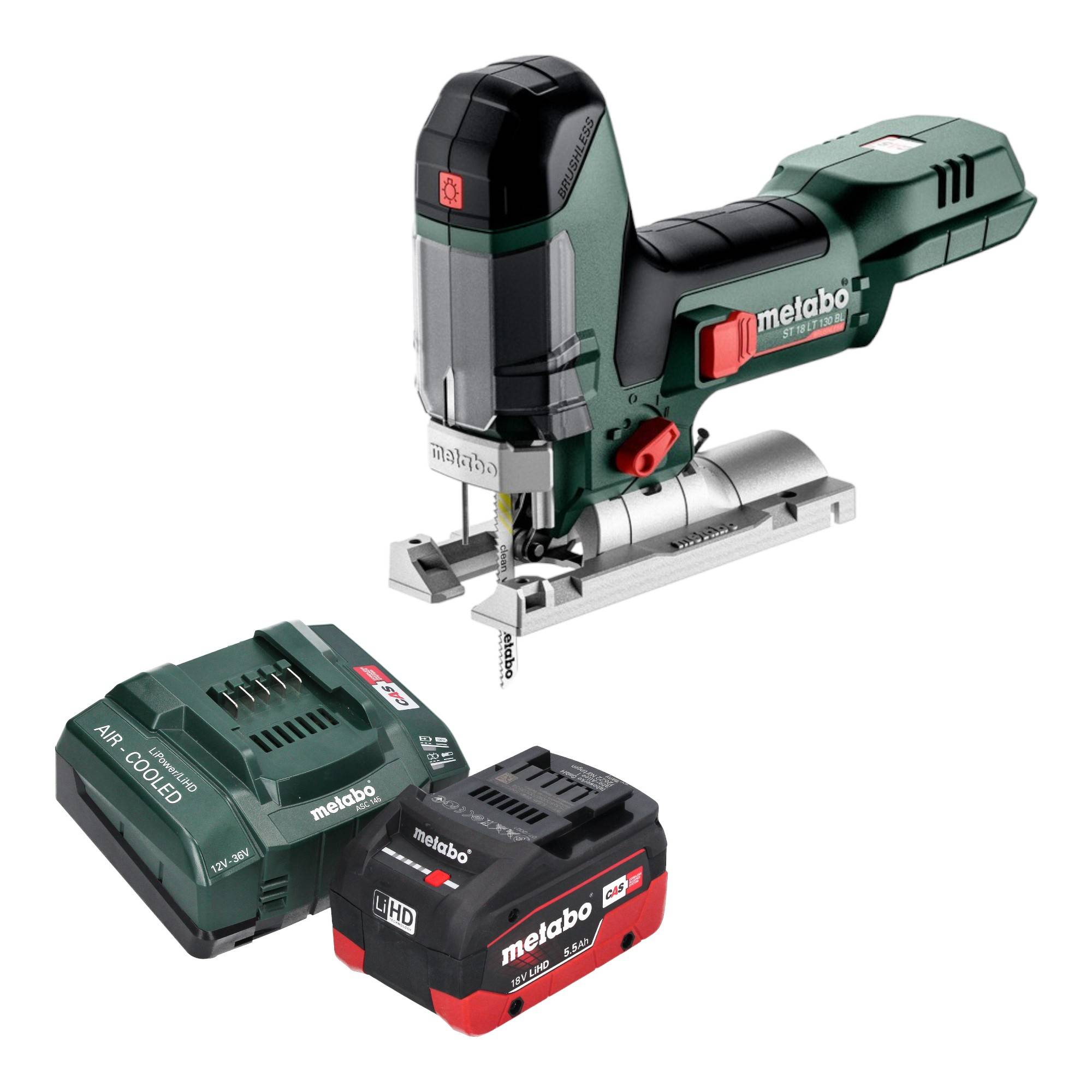 Metabo ST 18 LT 130 BL Akku Stichsäge 18 V 130 mm Brushless + 1x LiHD Akku 5,5 Ah + Ladegerät-0