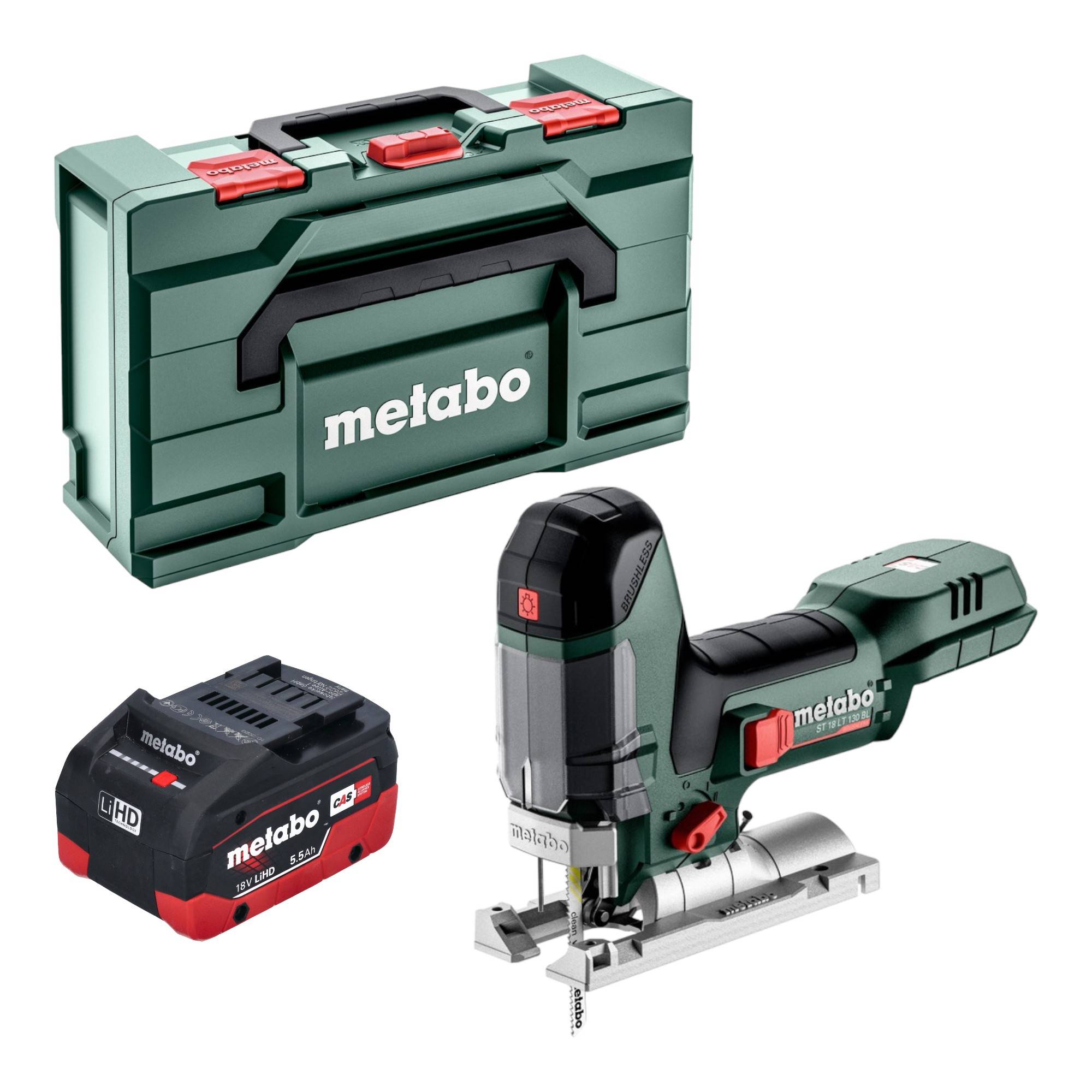 Metabo ST 18 LT 130 BL Akku Stichsäge 18 V 130 mm Brushless + 1x LiHD Akku 5,5 Ah + Metabox - ohne Ladegerät-0