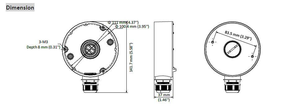 Hikvision DS-1280ZJ-DM18Junction box - ? 111 mm - 150 g - White-3
