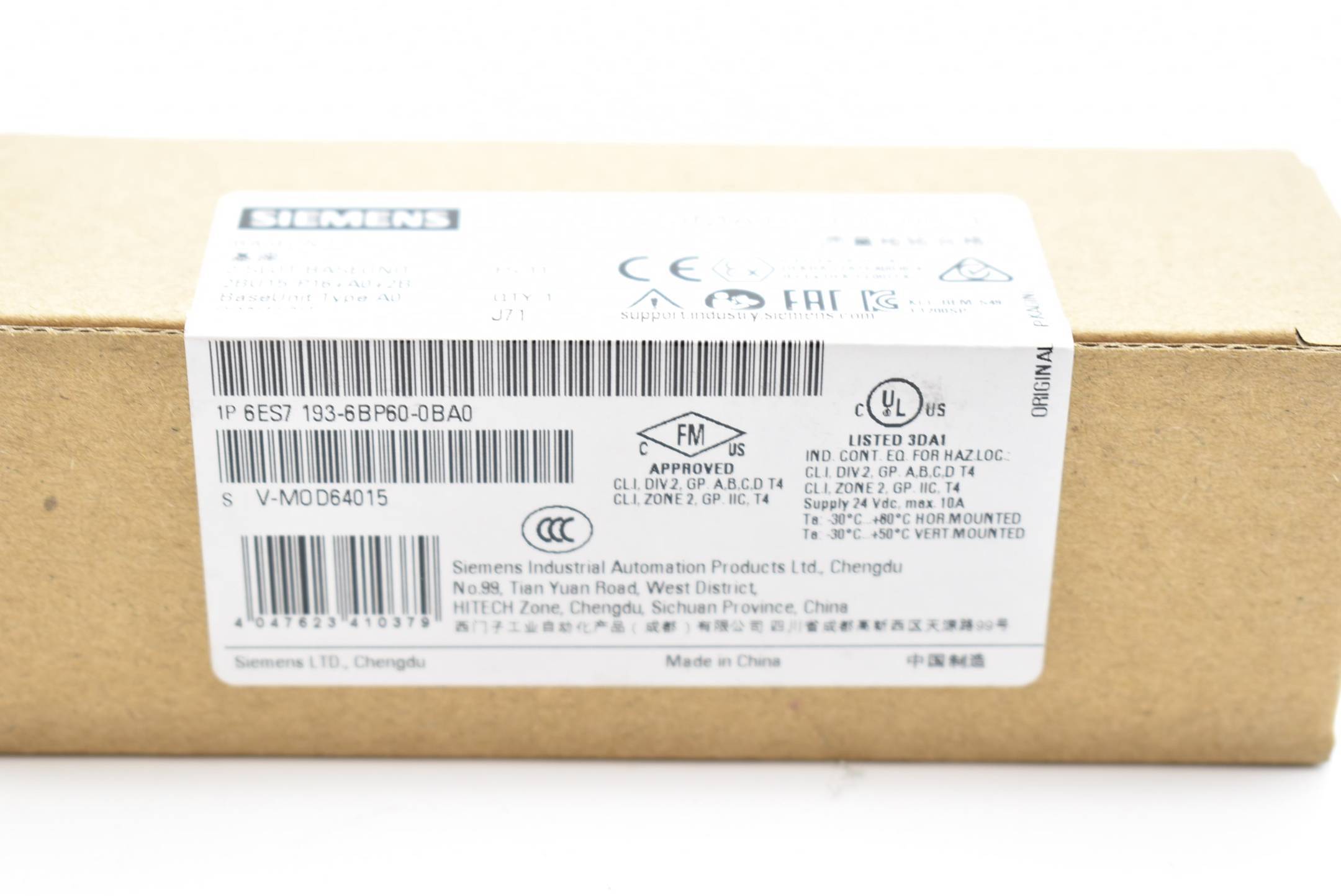 Siemens Indus.Sector Baseunit 2BU15-P16+A0+2B 6ES7193-6BP60-0BA0-1