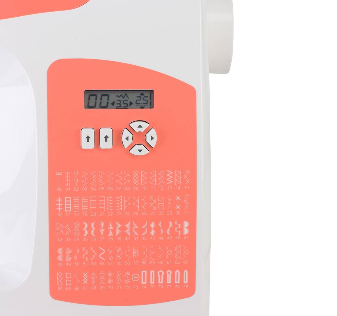 Singer Freiarmnähmaschine C5205 LED-Licht, mit Display, mit Anschiebetisch Weiß, Rot-6
