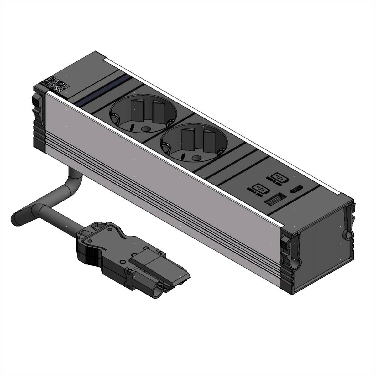 BACHMANN CONI 2x Schutzkontakt 1xUSB A/C 22W, schwarz-0