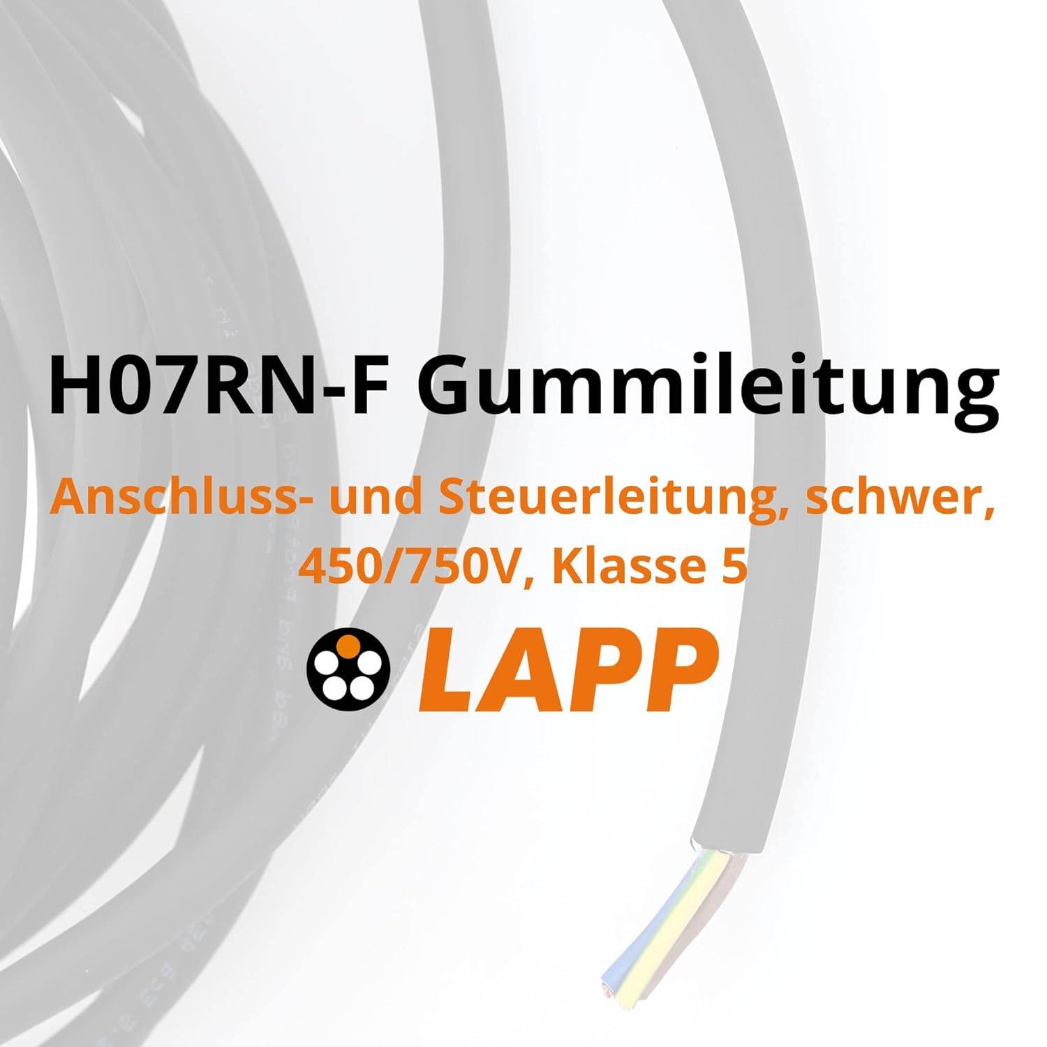 10 Meter Lapp 16001293 H07RN-F 5x2,5 mm² Gummileitung flexibel mit Schutzleiter I UV-resistentes Kabel für Außenbereich-1