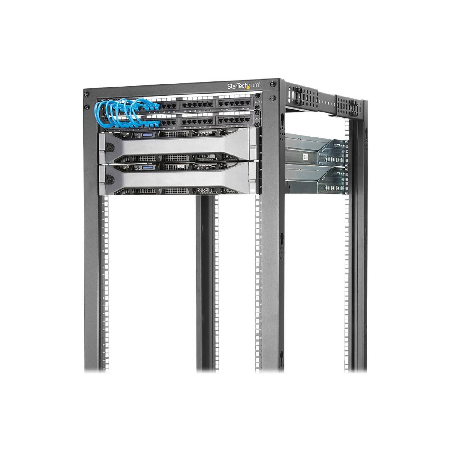 StarTech.com 19-Zoll Serverschrank - 15HE Laborgestell - Tiefenverstellbar 56 bis 102 cm - Tragfähigkeit 544 kg - Dell P-0