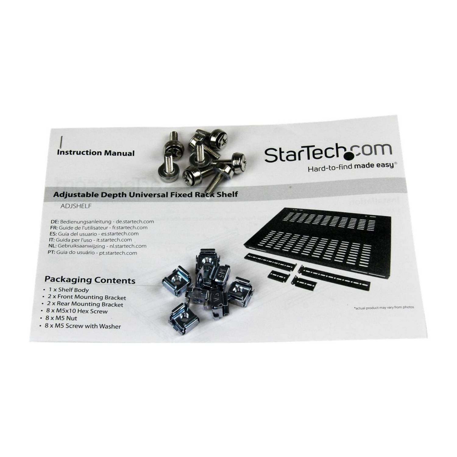 StarTech.com 19 Schwerlast Fachboden tiefenverstellbar für Serverschrank mit Lüftungsschlitzen-0