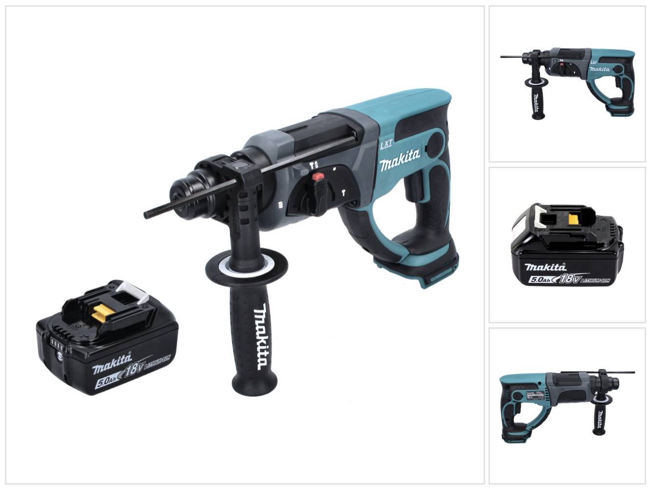 Makita DHR 202 T1 Akku Kombihammer 18 V 2,0 J SDS Plus + 1x Akku 5,0 Ah - ohne Ladegerät-0