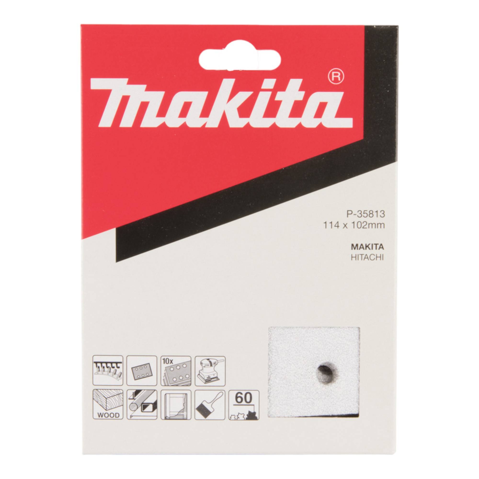 Makita Schleifpapier K 60 114 x 102 mm 10 Stück ( P-35813 ) für Lacke und Farben-1