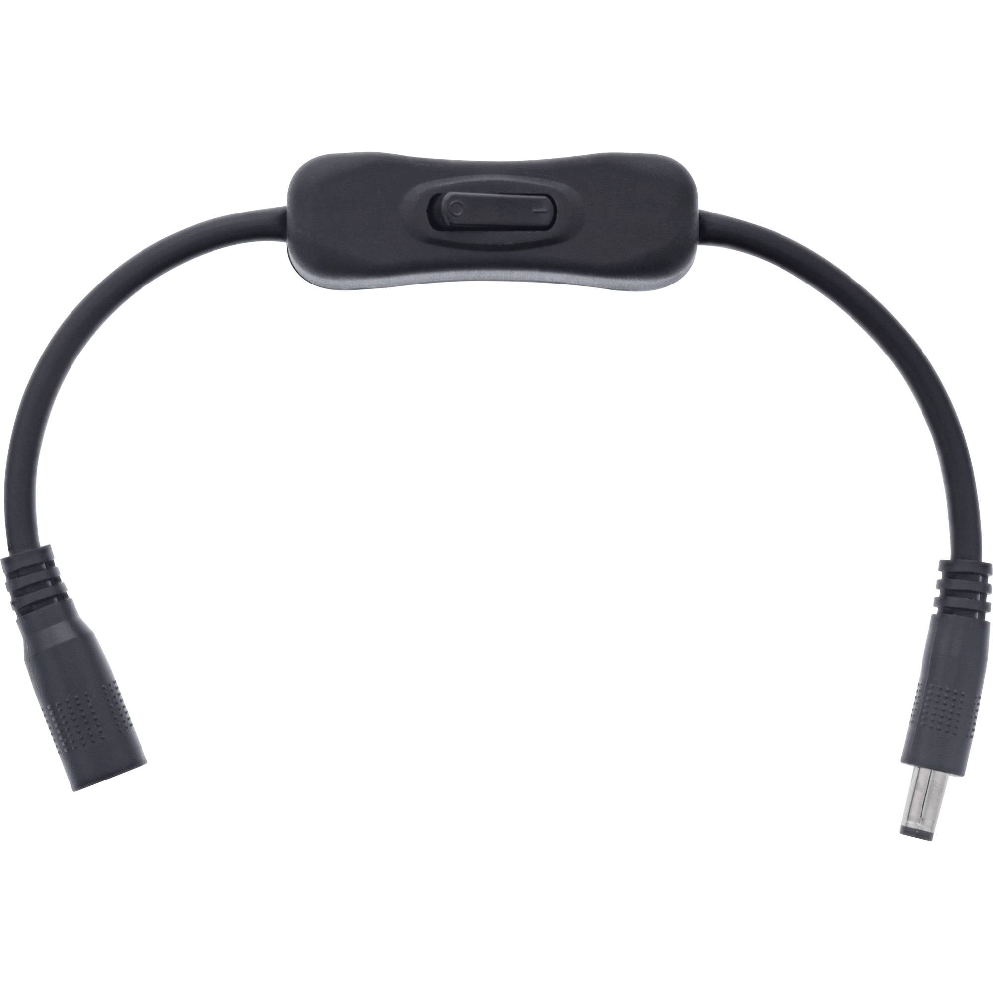 InLine® DC Kabel mit Schalter, 5,5 x 2,1 mm, AWG 18, schwarz, 0,20 m-2