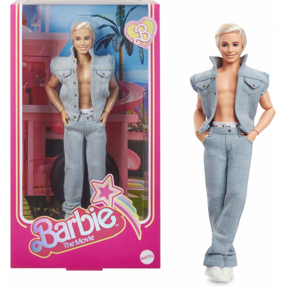 Mattel HRF27 Barbie Ken Puppe im Jeansoutfit und Unterwäsche-0
