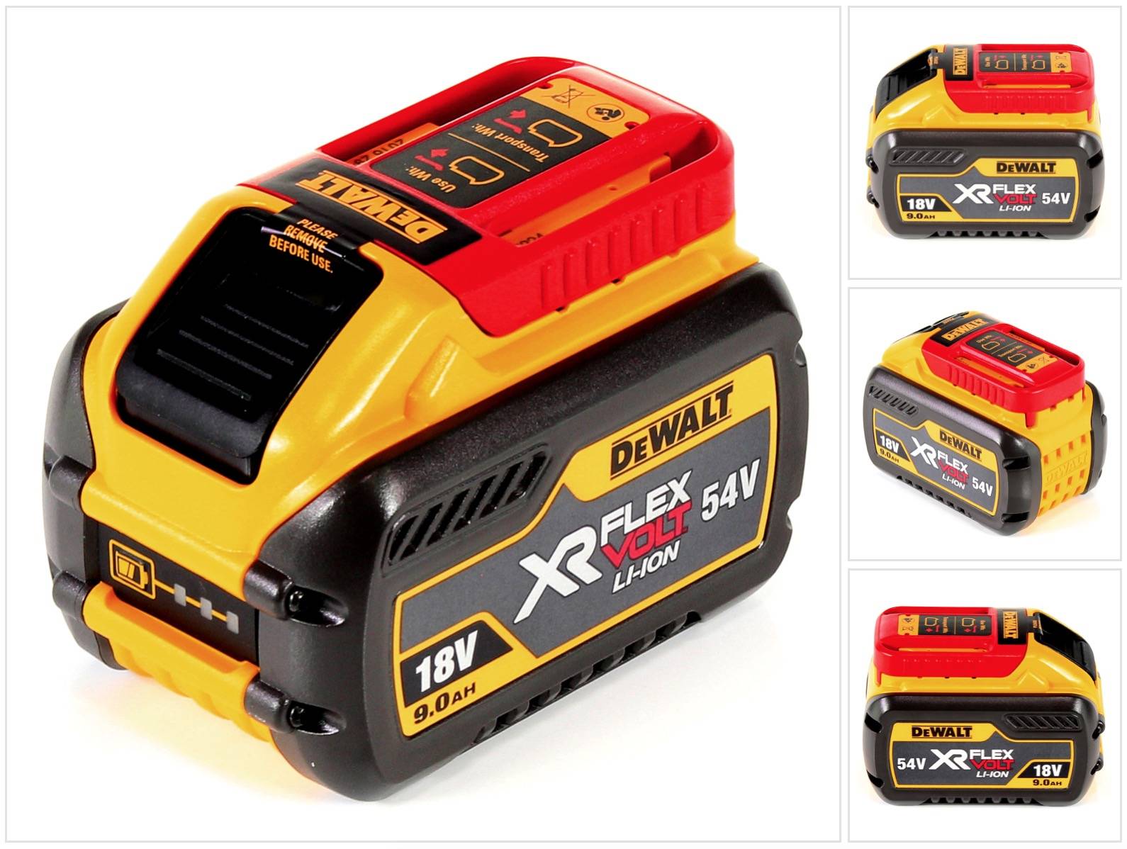 DeWalt DCB 547 FLEXVOLT Akku 54 V / 18 V 9,0 Ah - 9000 mAh Li-Ion mit Ladestandanzeige-0