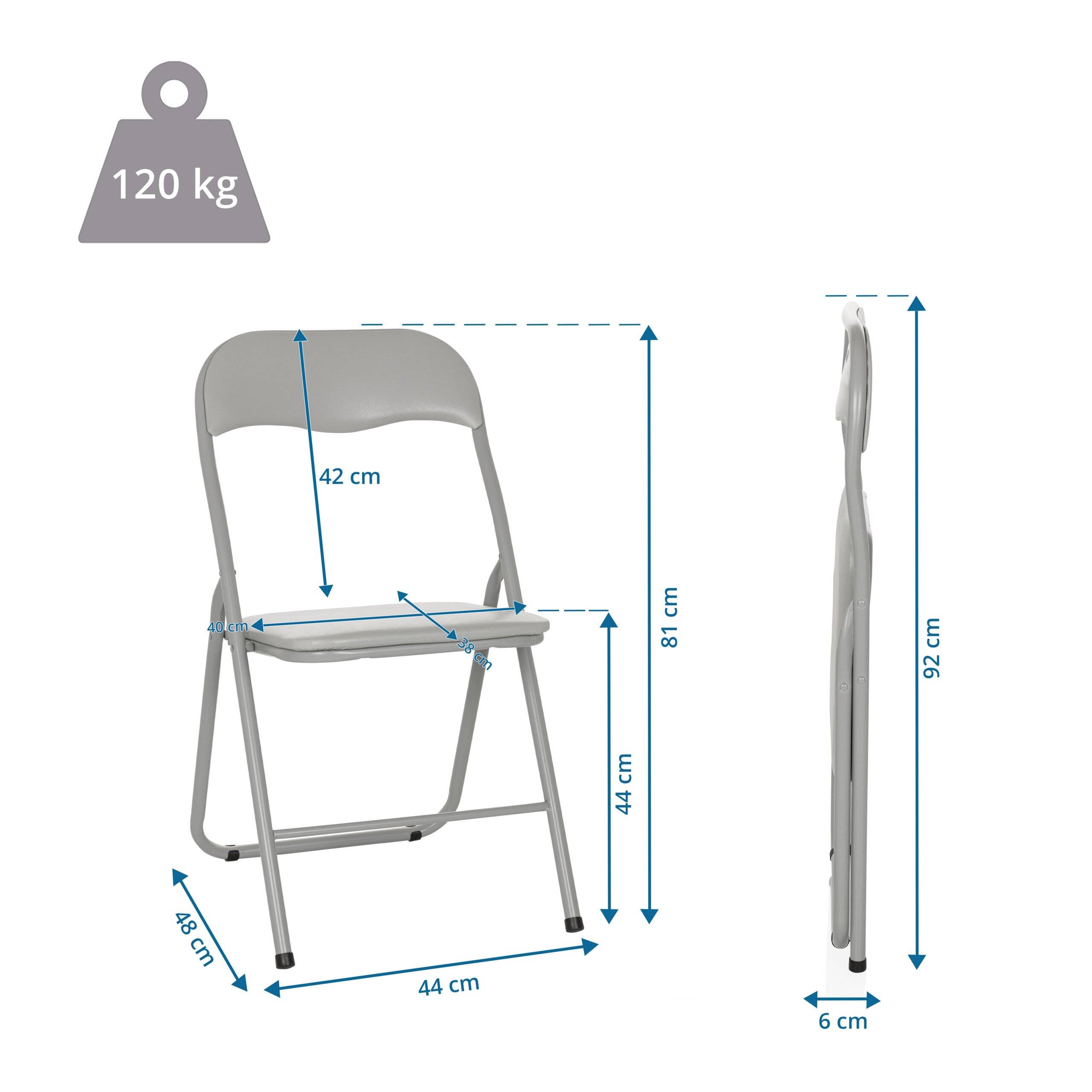 Konferenzstuhl Besucherstuhl Klappstuhl TUDELA BASIC PVC grau hjh OFFICE-1