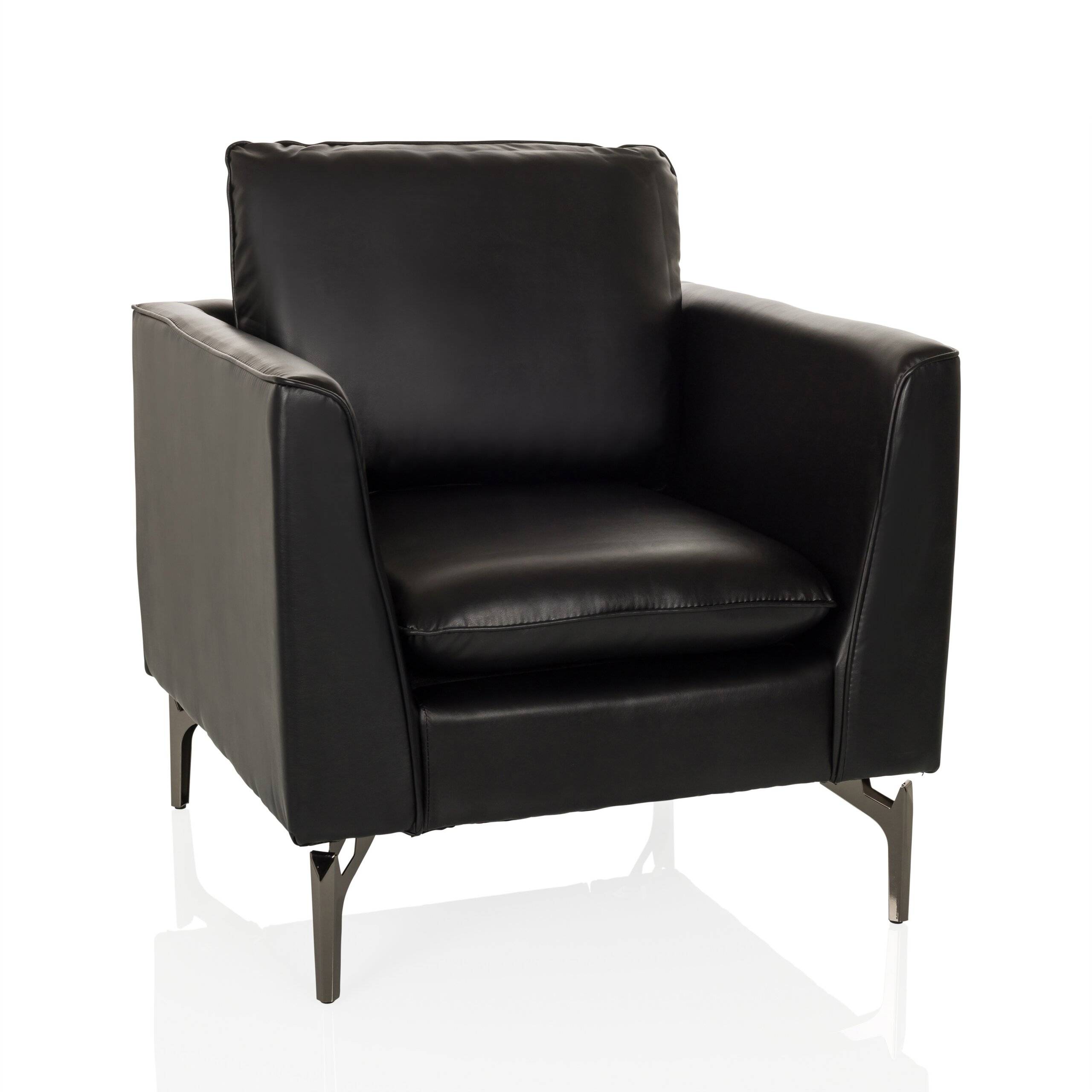 Loungsessel Einsitzer Sofa BAVERO PU schwarz hjh OFFICE-0