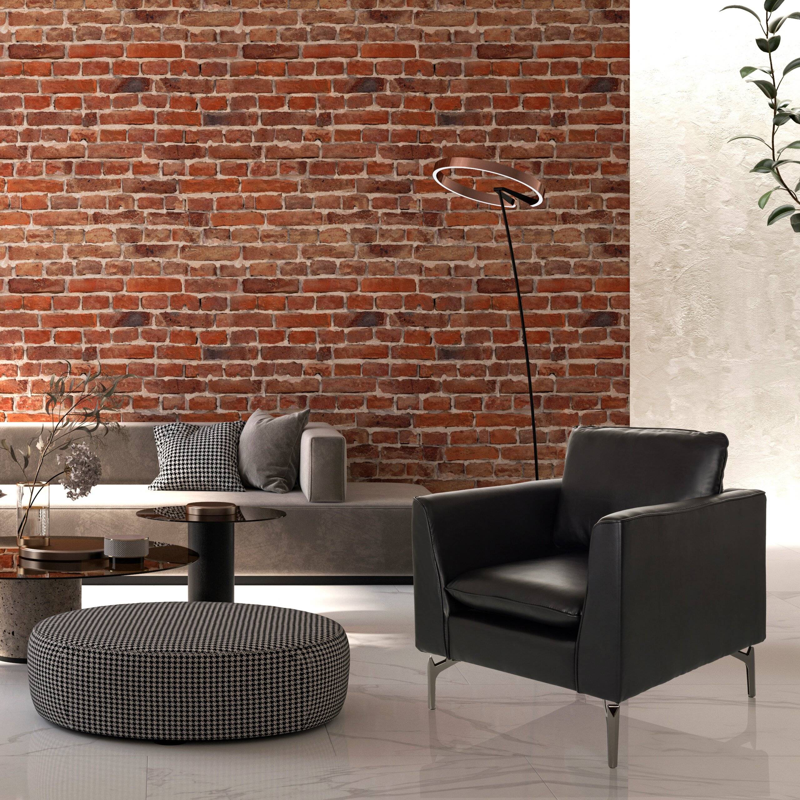 Loungsessel Einsitzer Sofa BAVERO PU schwarz hjh OFFICE-2