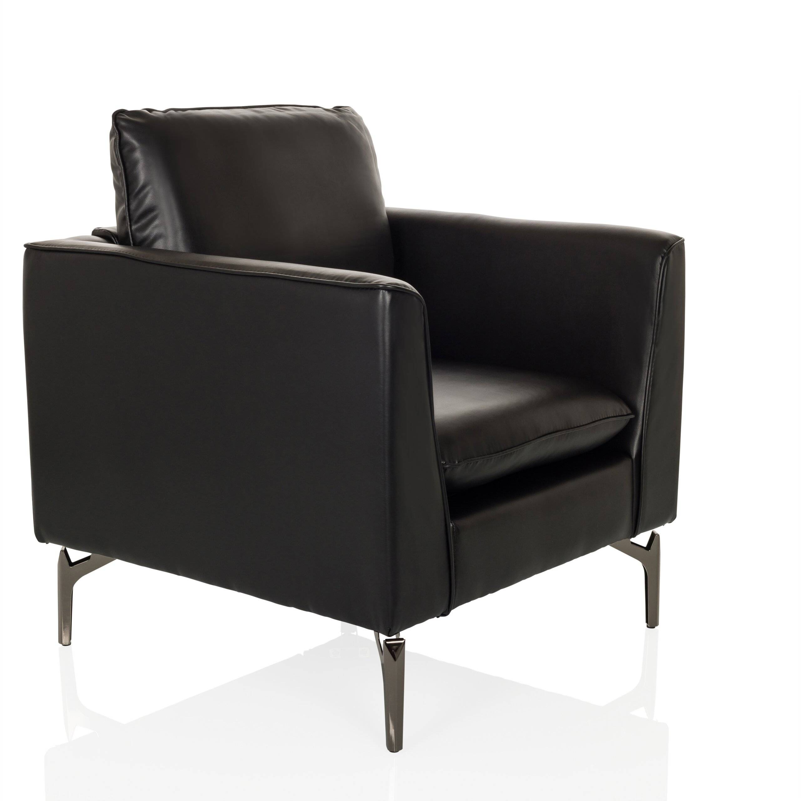 Loungsessel Einsitzer Sofa BAVERO PU schwarz hjh OFFICE-4