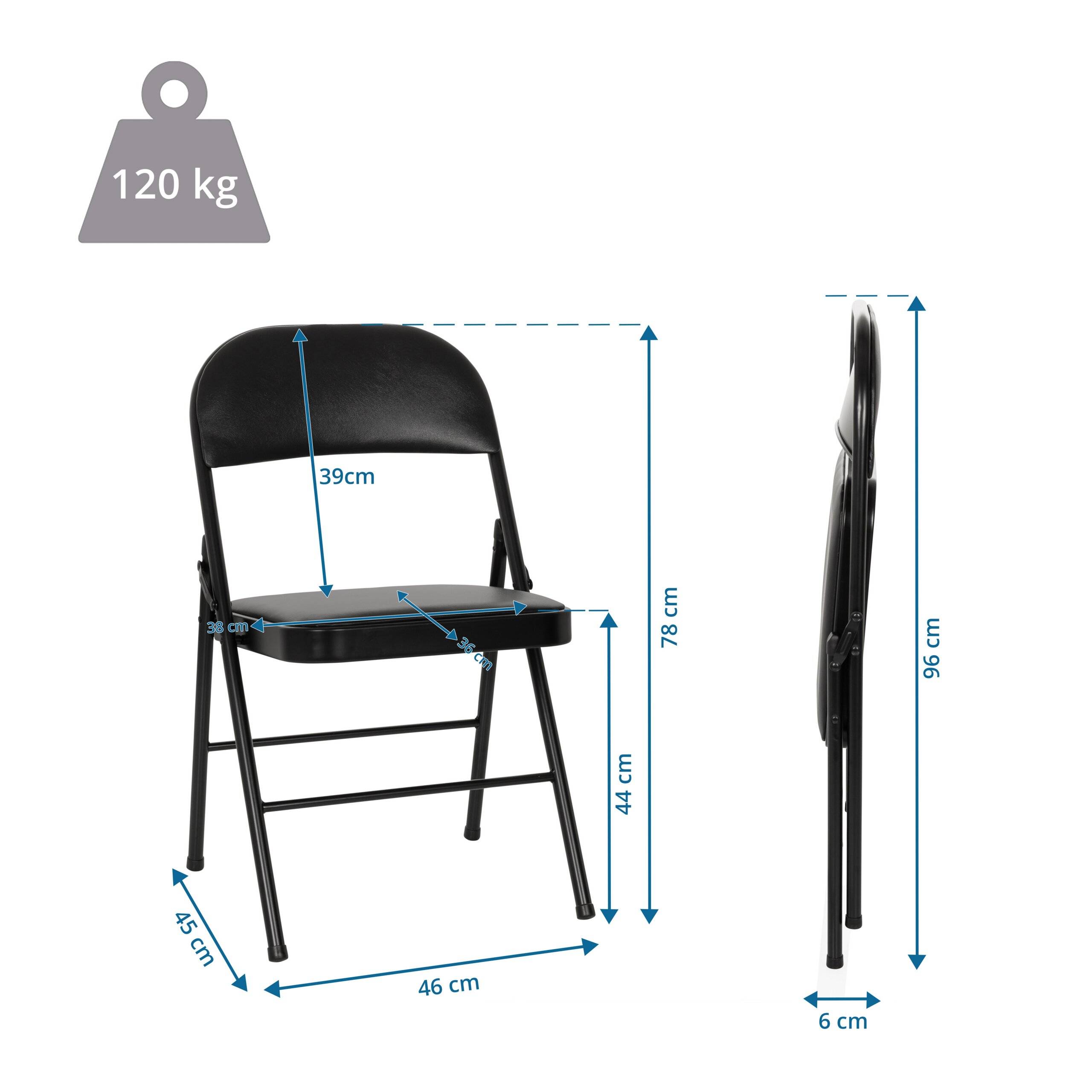 Konferenzstuhl Besucherstuhl Klappstuhl TUDELA H PU schwarz hjh OFFICE-1