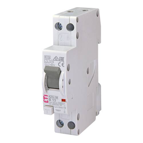 ETI 002175203 - FI-LS-Schutzschalter KZS-1M 1p+N A B13/0.03 6kA (Auslösecharakteristik B | 230 V | 13 A | 50 Hz | 1-pol-0