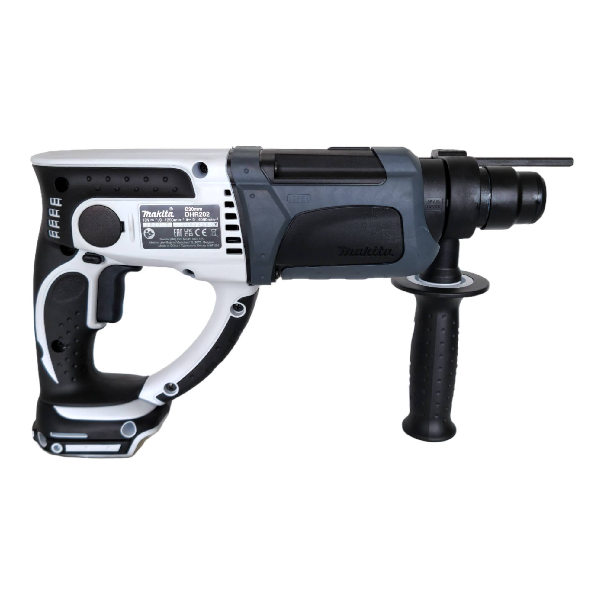 Makita DHR 202 RG1W Akku Bohrhammer 18 V 20 mm 2,0 J weiß + 1x Akku 6,0 Ah + Ladegerät + Koffer-3
