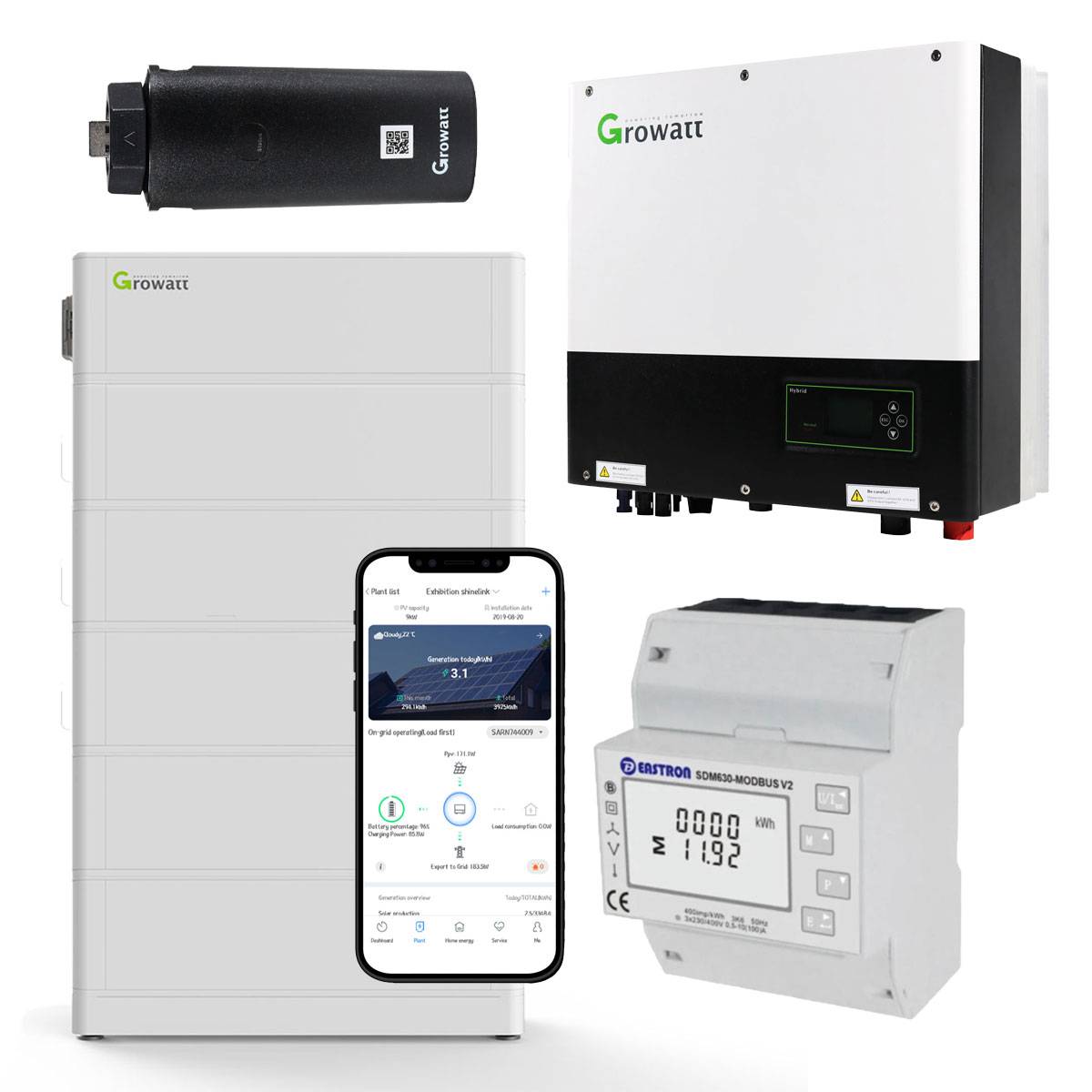 Growatt SPH10000TL3-BH-UP 10kW Hybrid Wechselrichter mit 12.8kWh Solarspeicher-Set-2