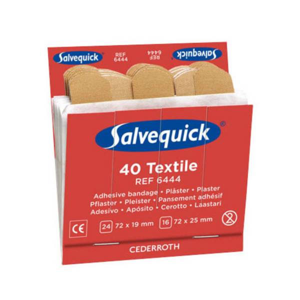 6x Salvequick®-Refill-Einsatz 6444, Schutzverpackung, 40 Pflasterstrips - B00OV6ZFPE | Packung (40 Stück)