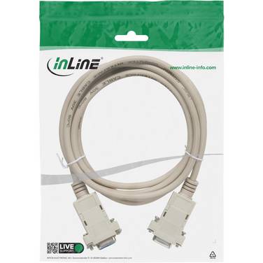 InLine® Nullmodemkabel, 9pol Buchse / Buchse, geklippt, 2m