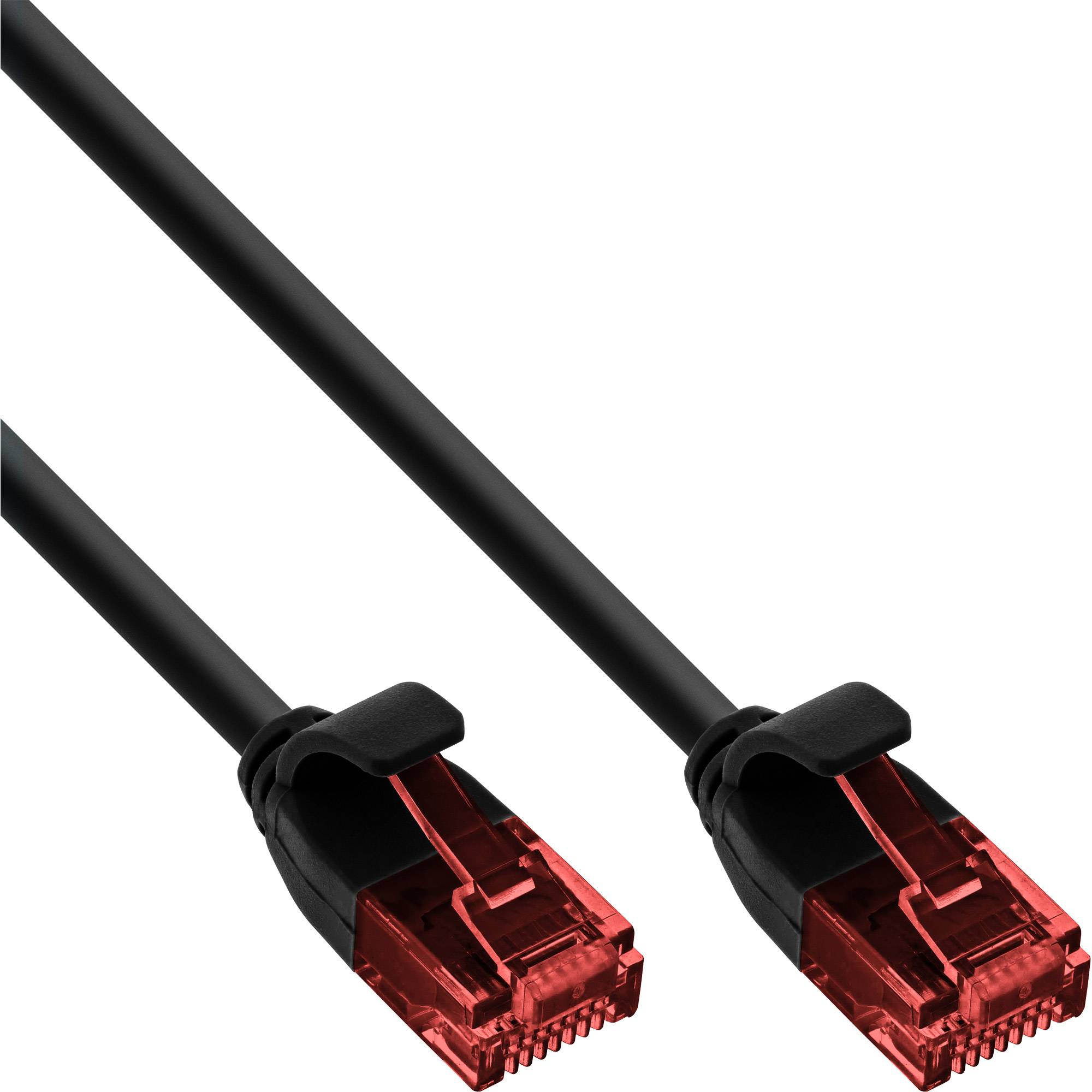 InLine® Slim Patchkabel, U/UTP, Cat.6, schwarz, 10m-0