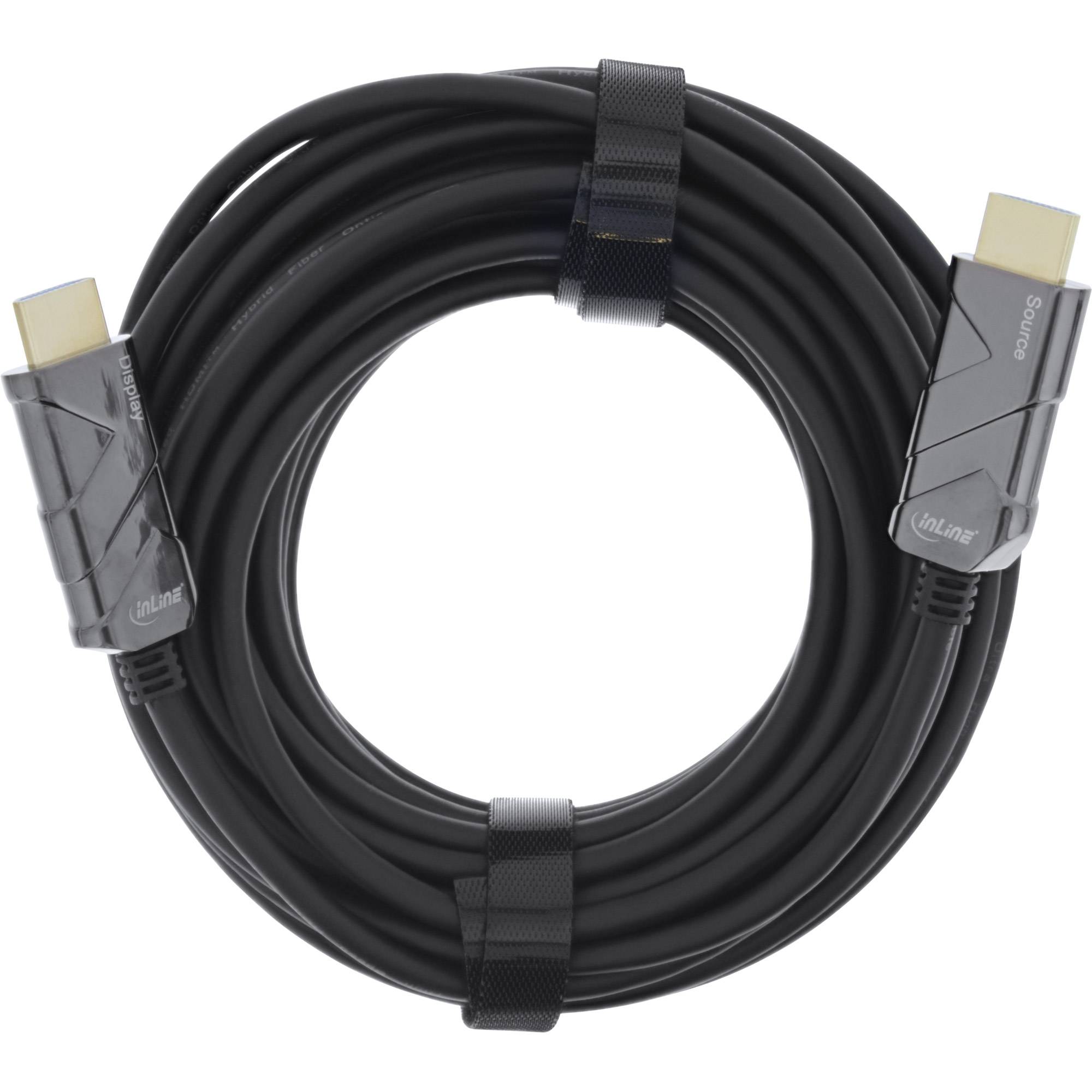InLine® HDMI AOC Kabel, Ultra High Speed HDMI Kabel, 8K4K, schwarz, 20m-1