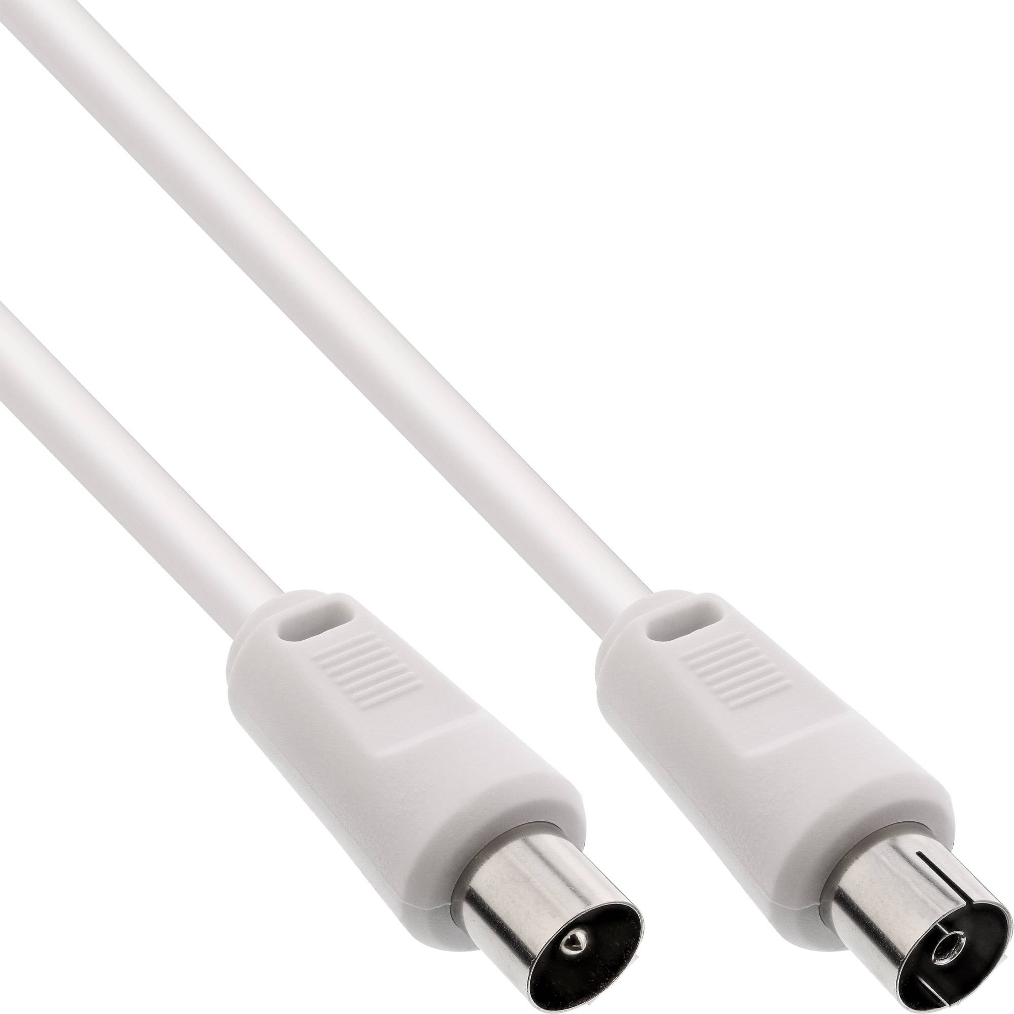 InLine® Antennenkabel, 2x geschirmt, >75dB, weiß, 1m-0
