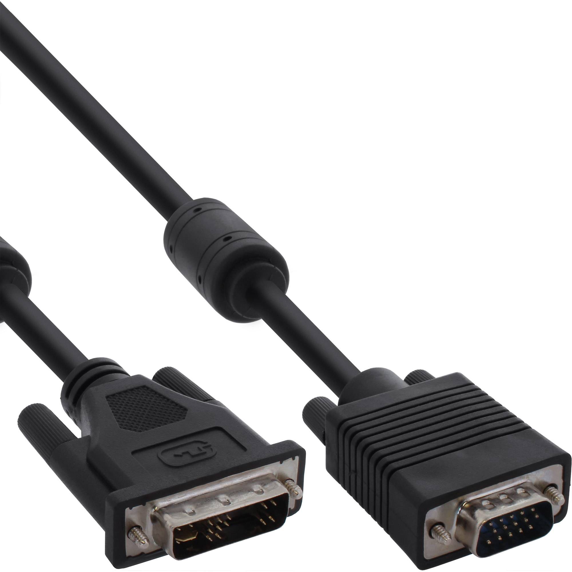 InLine® DVI-A Kabel, analog 12+5 Stecker auf 15pol HD Stecker VGA, 2m-0