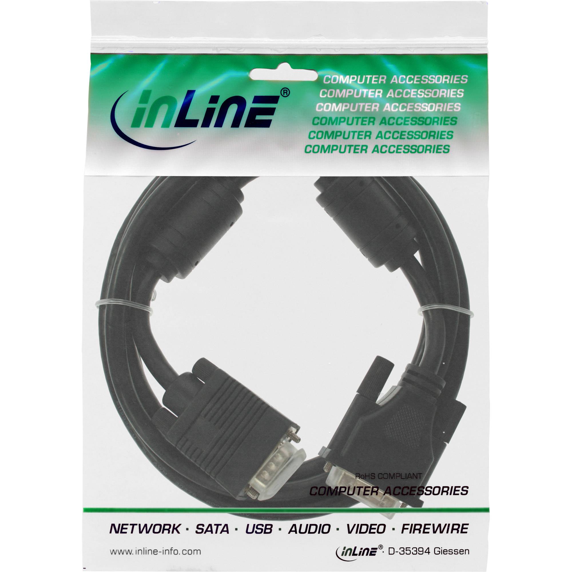 InLine® DVI-A Kabel, analog 12+5 Stecker auf 15pol HD Stecker VGA, 2m-1