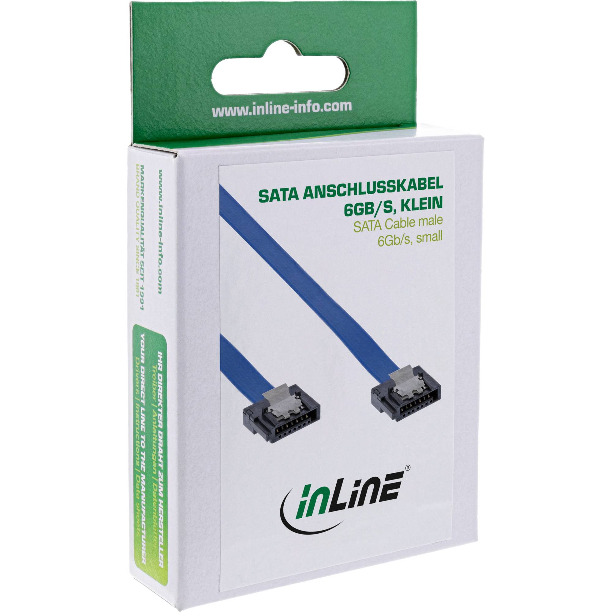 InLine® SATA 6Gb/s Anschlusskabel klein, mit Sicherheitslasche, 0,15m-1
