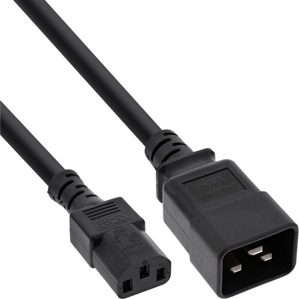 InLine® Netz Adapterkabel, IEC 60320 C20 auf C13, max.10A, 2m