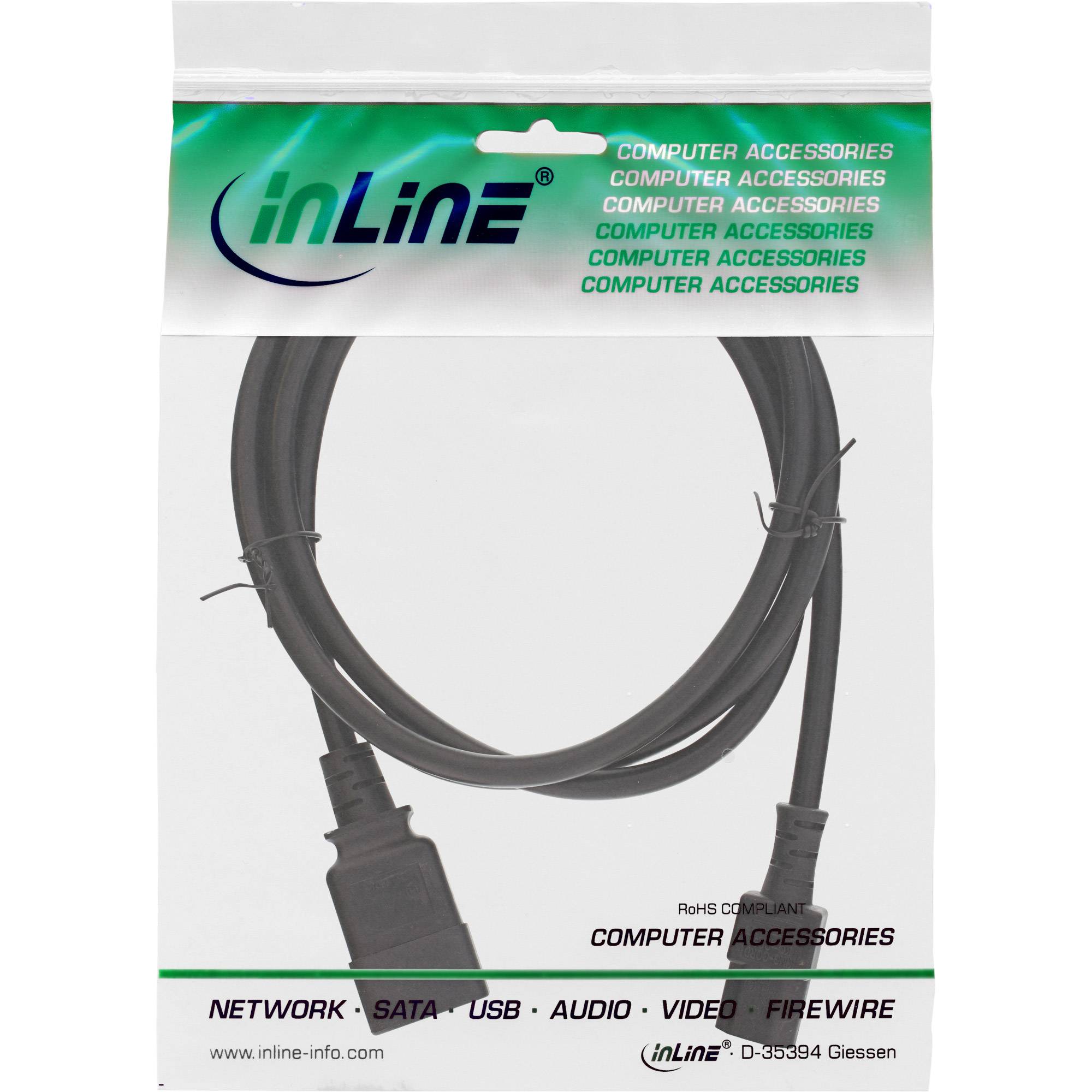 InLine® Netz Adapterkabel, IEC 60320 C20 auf C13, max.10A, 2m-1