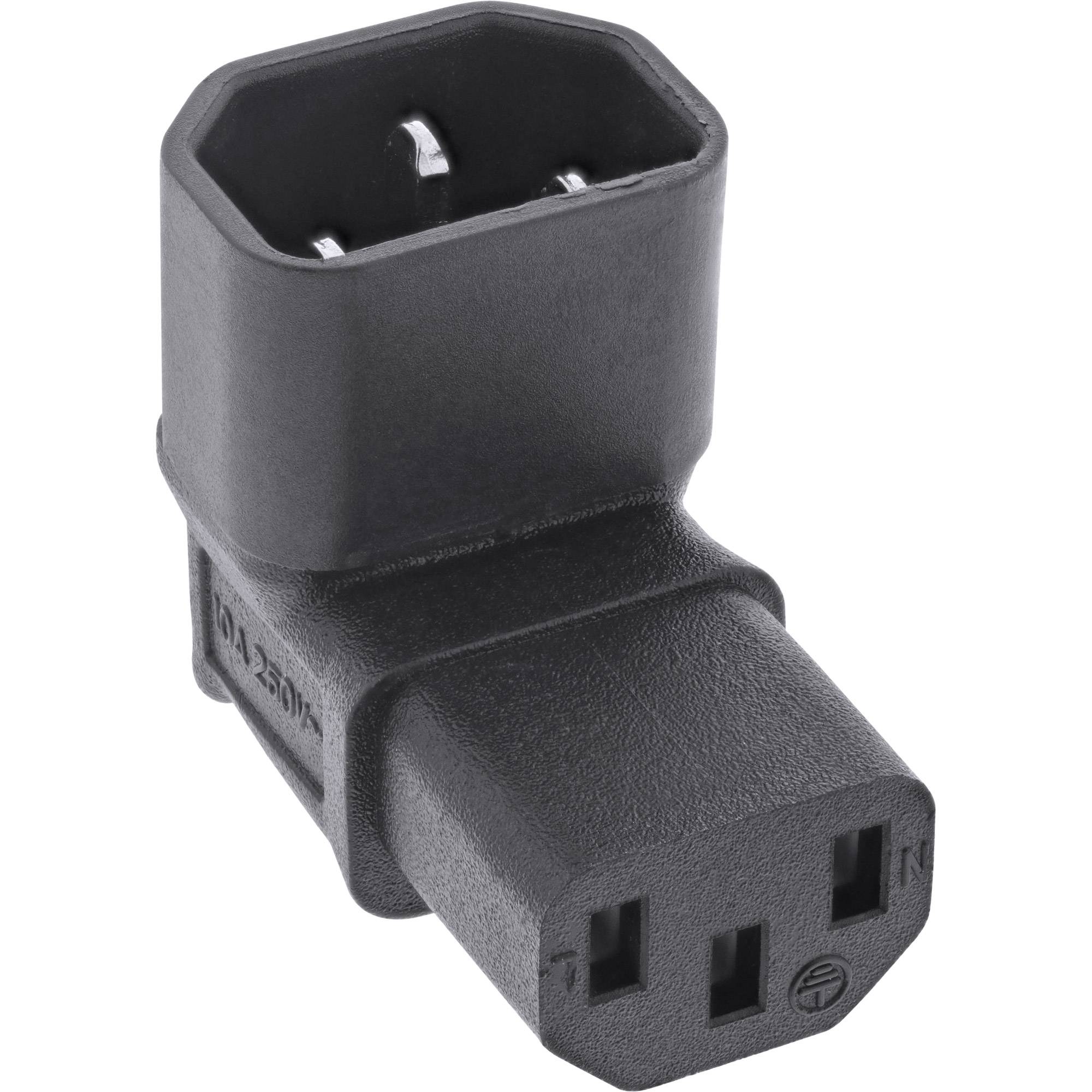 InLine® Netzadapter IEC 60320 C14 / C13, oben/unten gewinkelt, 3pol. Kaltgeräte-0
