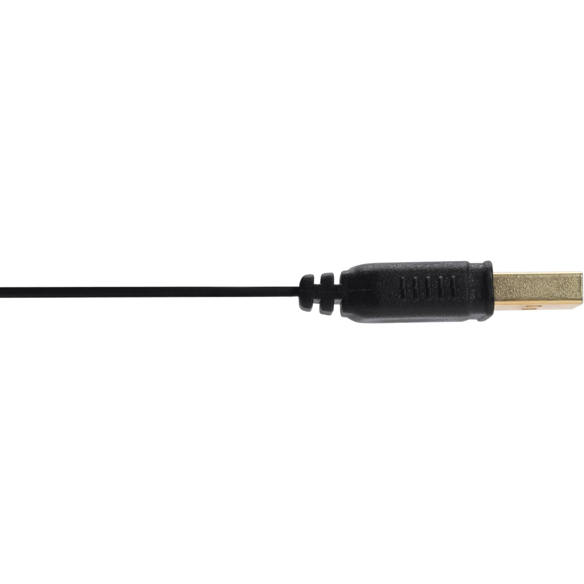 InLine® USB 2.0 Flachkabel, USB A an Mini-B, schwarz, 1m-2