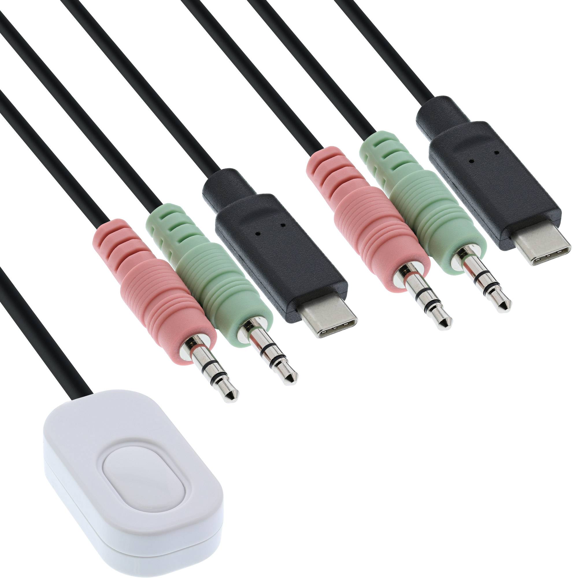 InLine® KVM Switch, 2-fach, USB-C zu DisplayPort 1.2, 4K, Audio, integr. Kabel-1