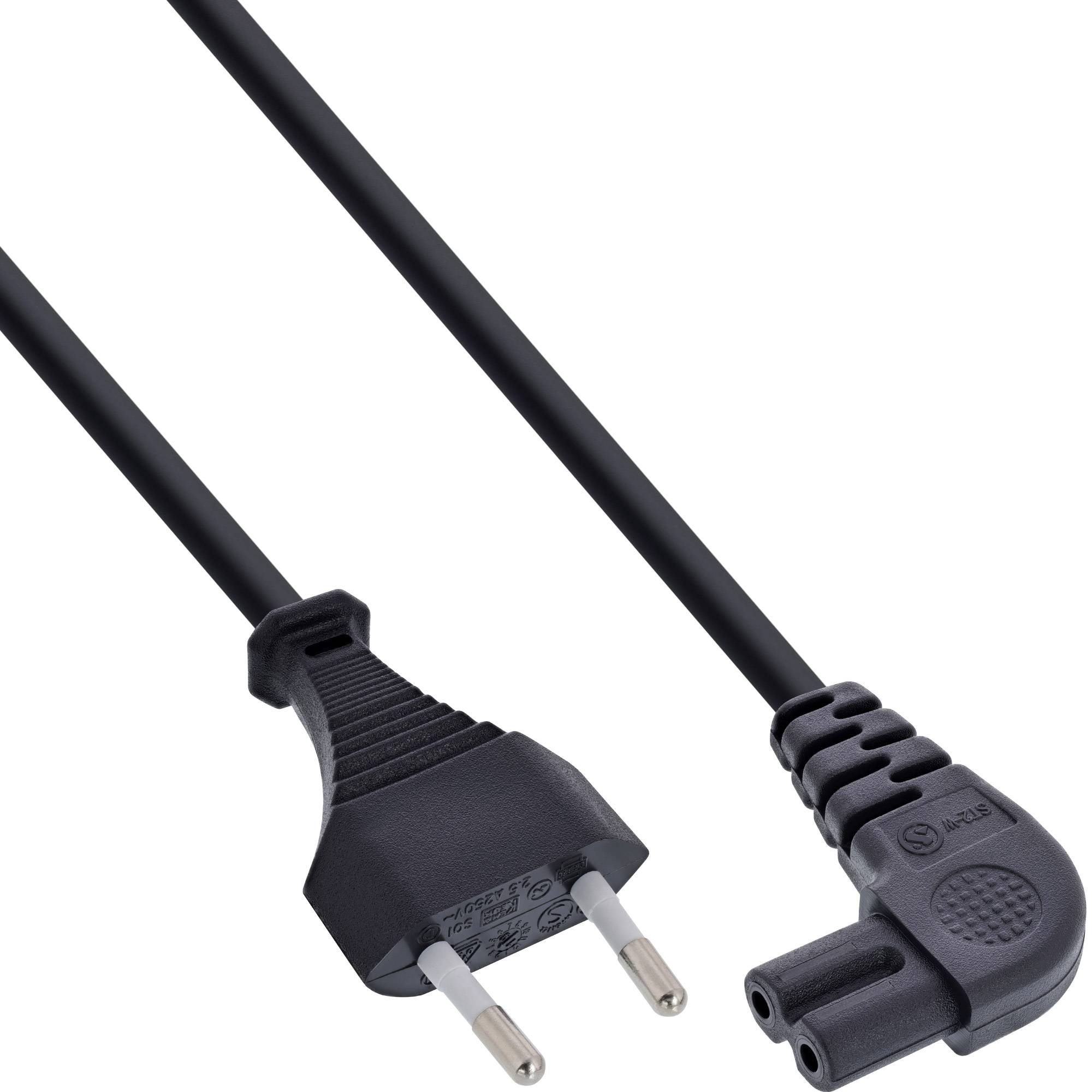 InLine® Netzkabel, Netzstecker auf Euro 8 C7 Stecker, gewinkelt, 10m-0
