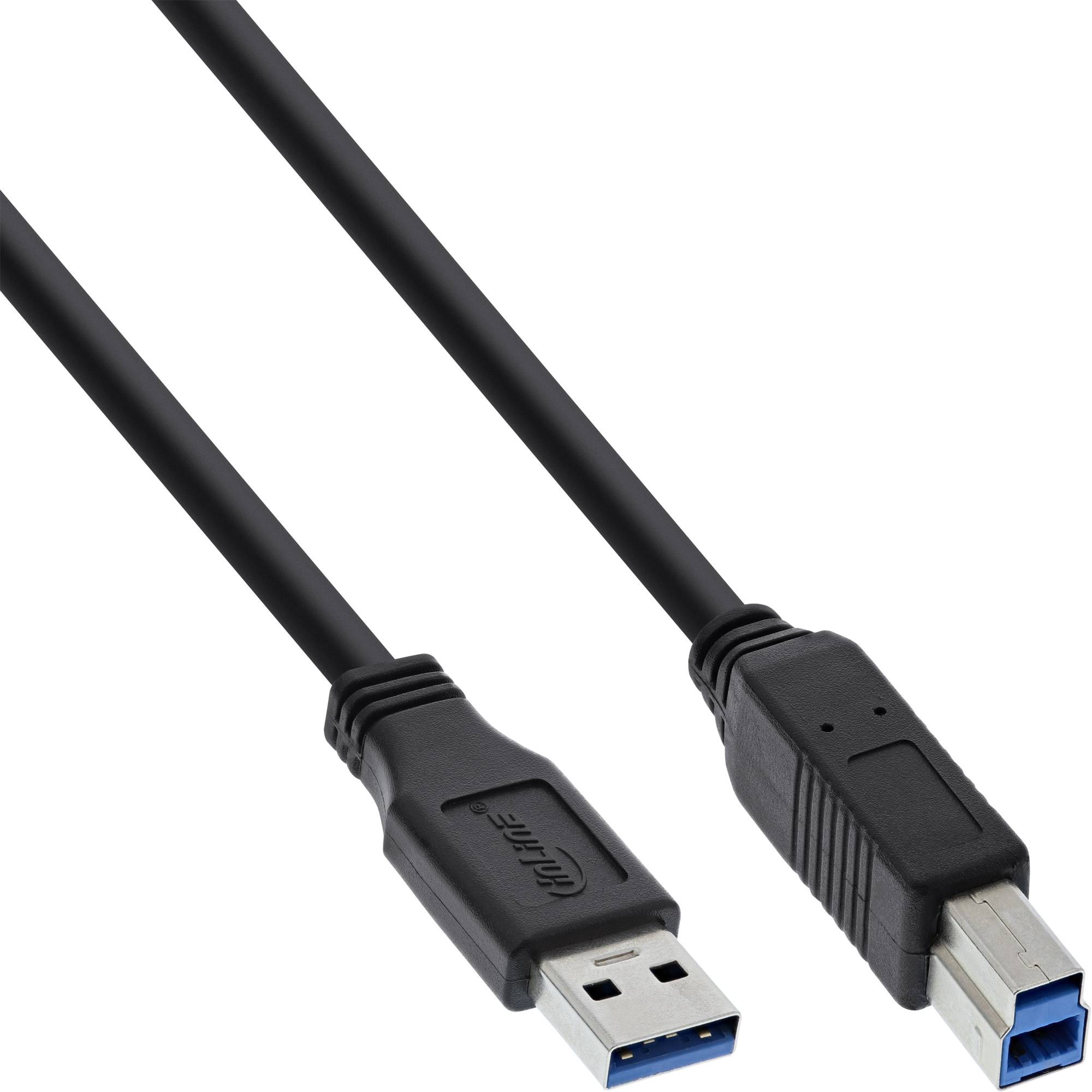 InLine® USB 3.2 Gen.1 Kabel, A an B, schwarz, 3m-0